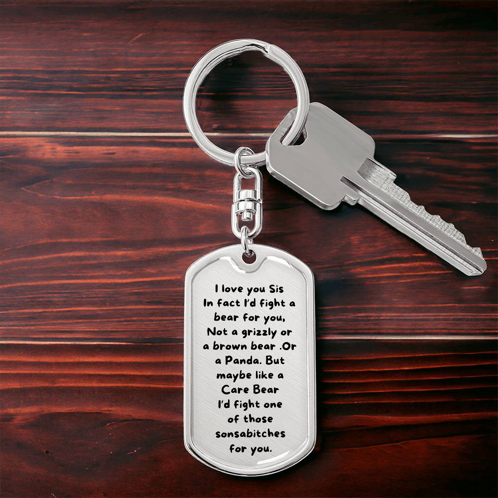 To My Sister | Dog Tag Keychain