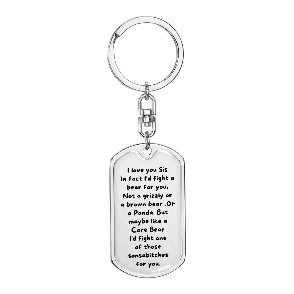 To My Sister | Dog Tag Keychain