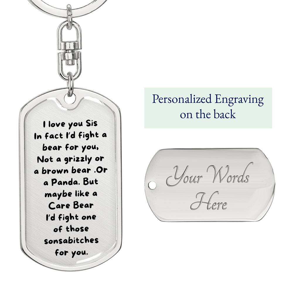 To My Sister | Dog Tag Keychain