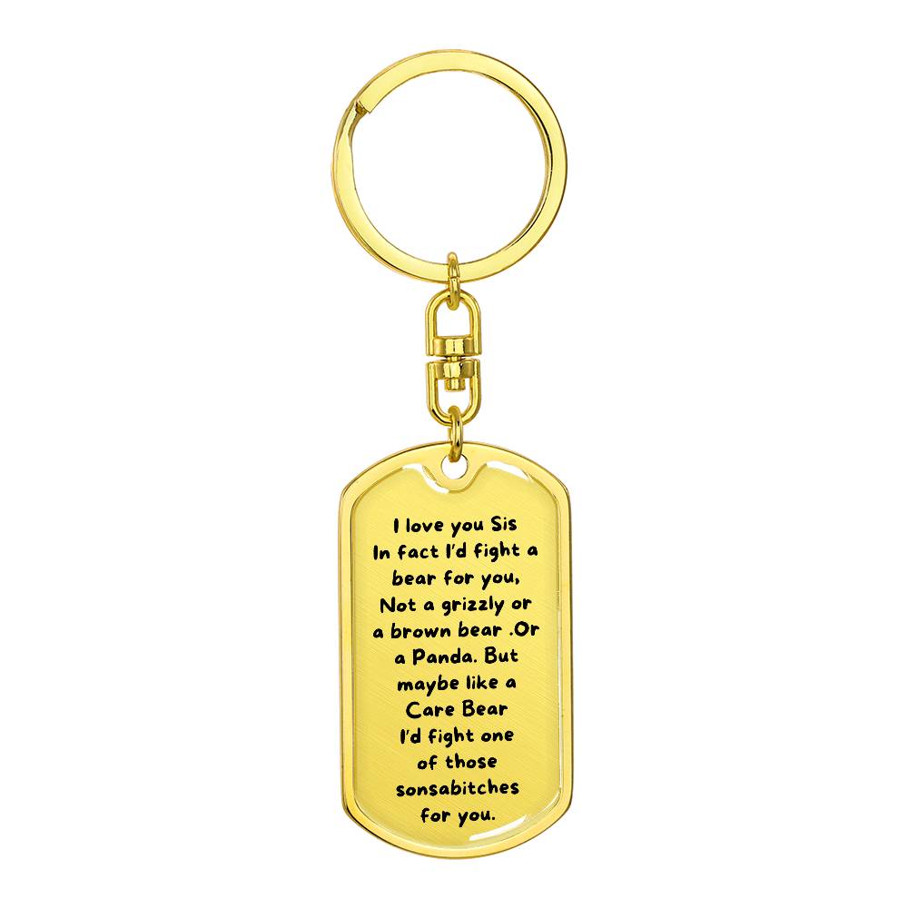To My Sister | Dog Tag Keychain